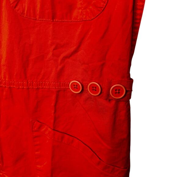 Pistola Blood Orange Short Sleeve Button Up Cotton Romper Womens Small - Picture 6 of 9